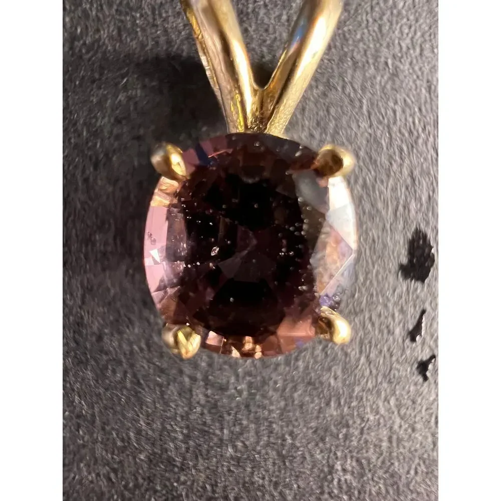 14k gold Violet purple spinel pendant